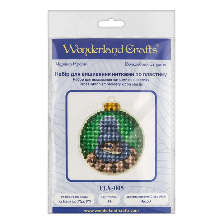 Christmas Snake Cross-stitch kit on a plastic base FLX-005