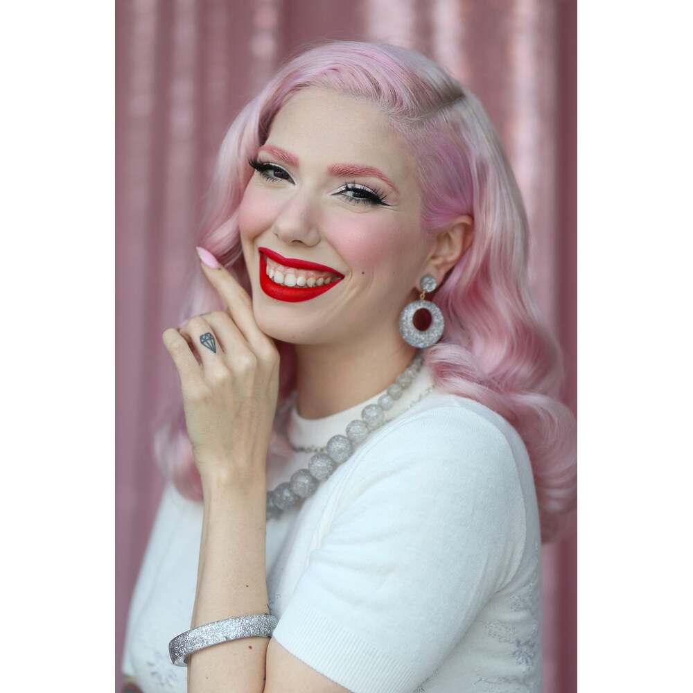 Narrow Silver Glitter Medium Bangle by Splendette 1