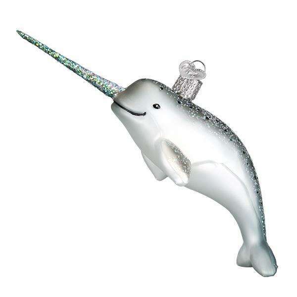 Old World Christmas Narwhal Blown Glass Ornament