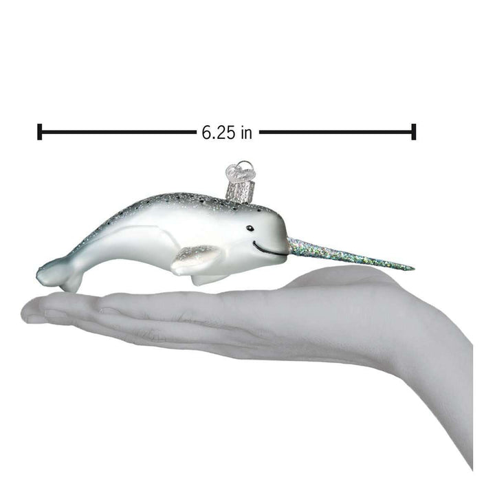 Old World Christmas Narwhal Blown Glass Ornament