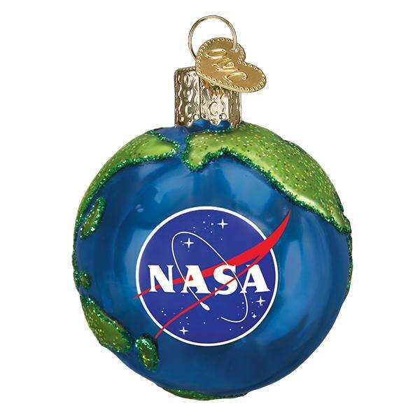 Old World Christmas NASA Earth Globe Blown Glass Ornament