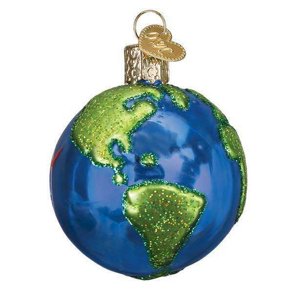 Old World Christmas NASA Earth Globe Blown Glass Ornament