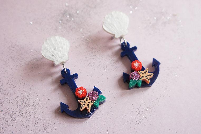 Nautical Anchor Earrings by Laliblue - Quirks!