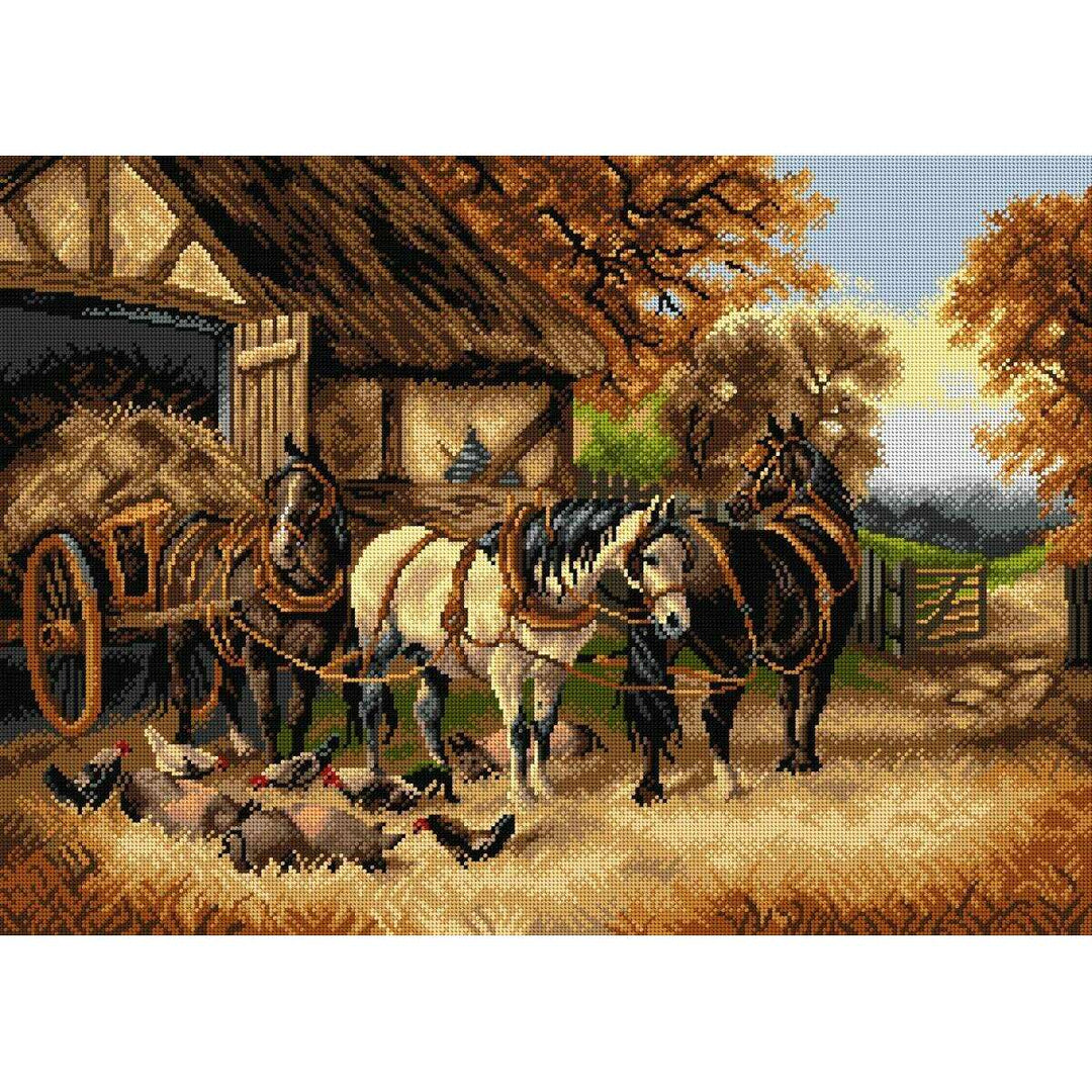 Needlepoint canvas for halfstitch without yarn after John Frederick Herring - The Hay Cart 2797R