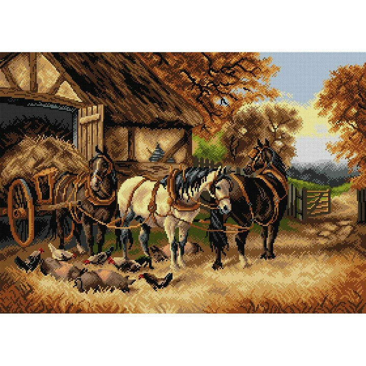 Needlepoint canvas for halfstitch without yarn after John Frederick Herring - The Hay Cart 2797R