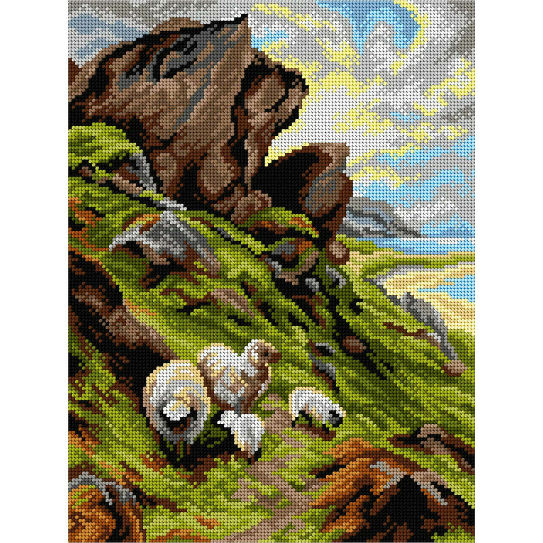 Needlepoint canvas for halfstitch without yarn after Joseph Farquharson - Rugged Pasture 3553J