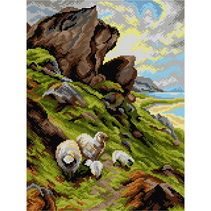 Needlepoint canvas for halfstitch without yarn after Joseph Farquharson - Rugged Pasture 3553J