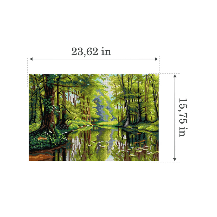 Needlepoint canvas for halfstitch without yarn after Peder Mork Monsied - Landscape 3253Q