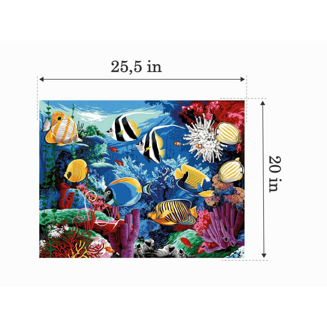 Needlepoint canvas for halfstitch without yarn Aquarium MRC15247 Margot de Paris Printed Tapestry Canvas