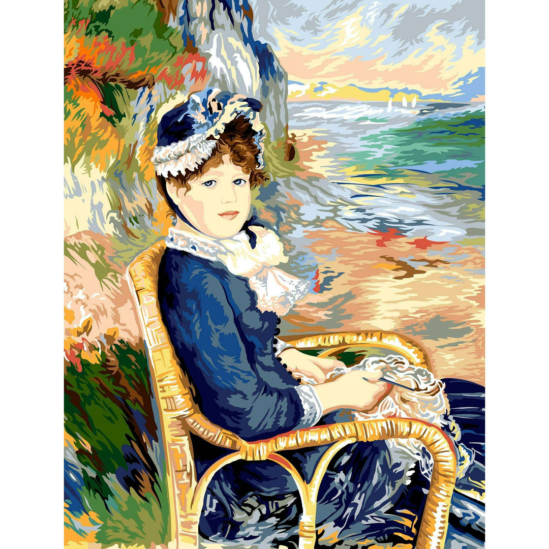 Needlepoint canvas for halfstitch without yarn At The Edge Of The Sea After Auguste
Renoir SE981.170 Seg De Paris Printed Tapestry Canvas