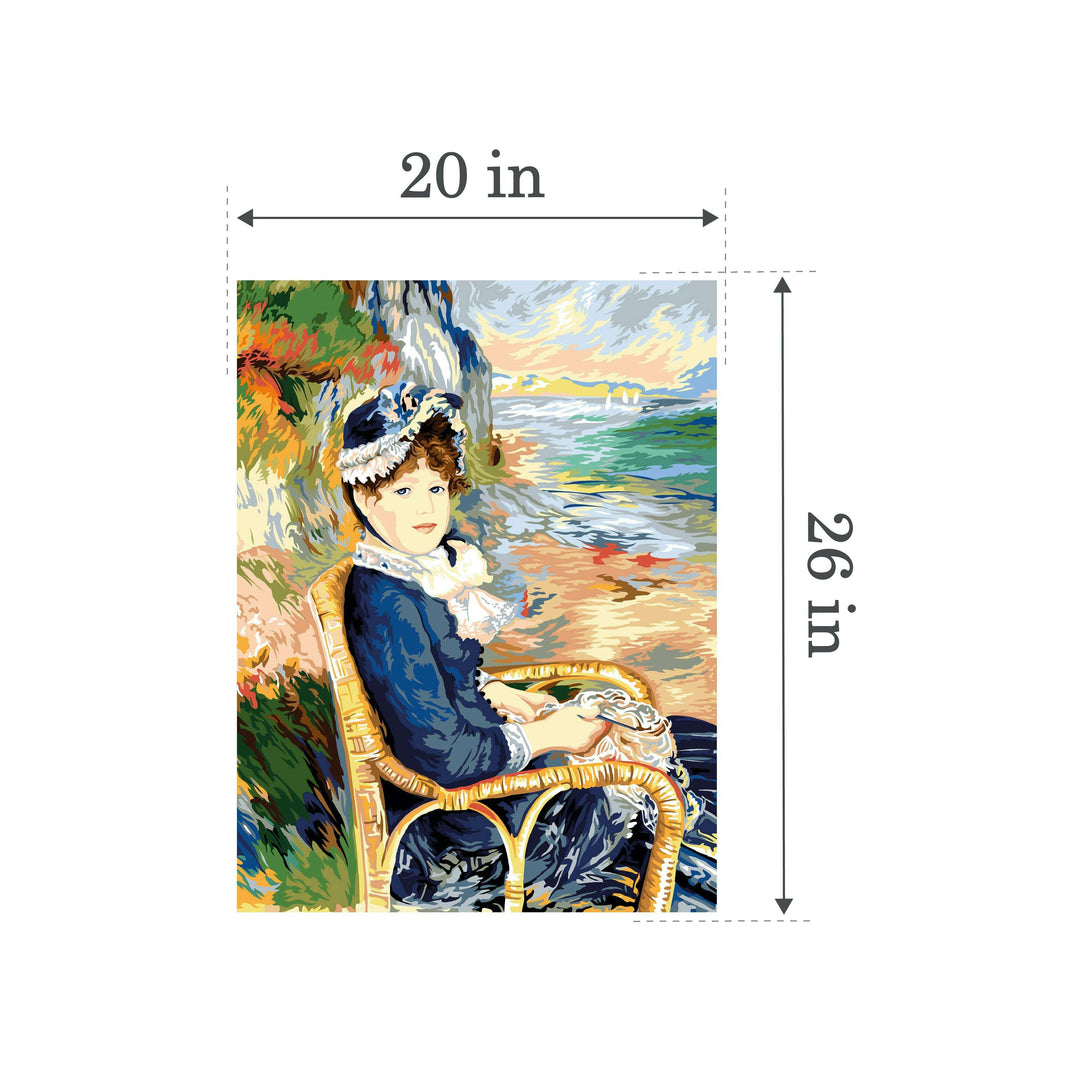 Needlepoint canvas for halfstitch without yarn At The Edge Of The Sea After Auguste
Renoir SE981.170 Seg De Paris Printed Tapestry Canvas