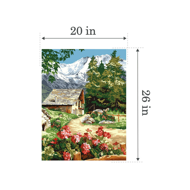 Needlepoint canvas for halfstitch without yarn At The Last Chalet SE981.152 Seg De Paris Printed Tapestry Canvas