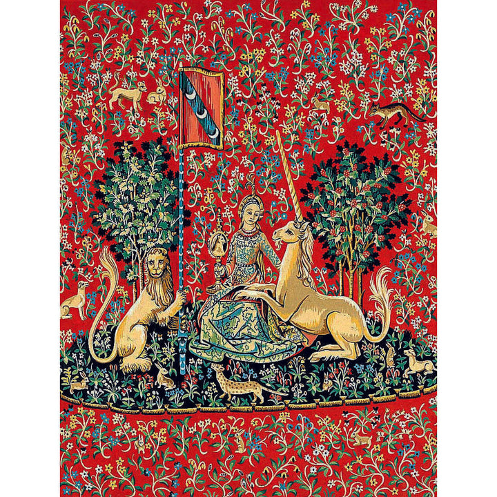 Needlepoint canvas for halfstitch without yarn Can.Seul Lady With A Unicorn MRC1432203 Margot de Paris Printed Tapestry Canvas