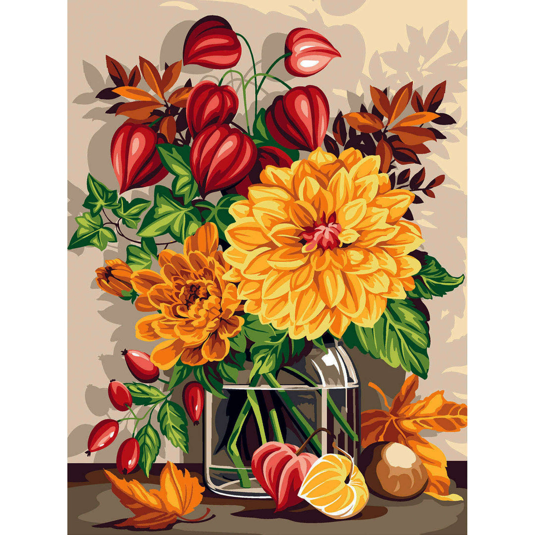 Needlepoint canvas for halfstitch without yarn Canvas Bouquet of Autumn SE926.331 Seg De Paris Printed Tapestry Canvas