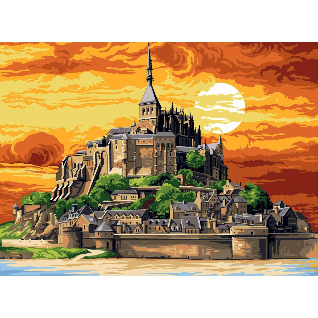 Needlepoint canvas for halfstitch without yarn Canvas Mont Saint Michel SE929.605 Seg De Paris Printed Tapestry Canvas