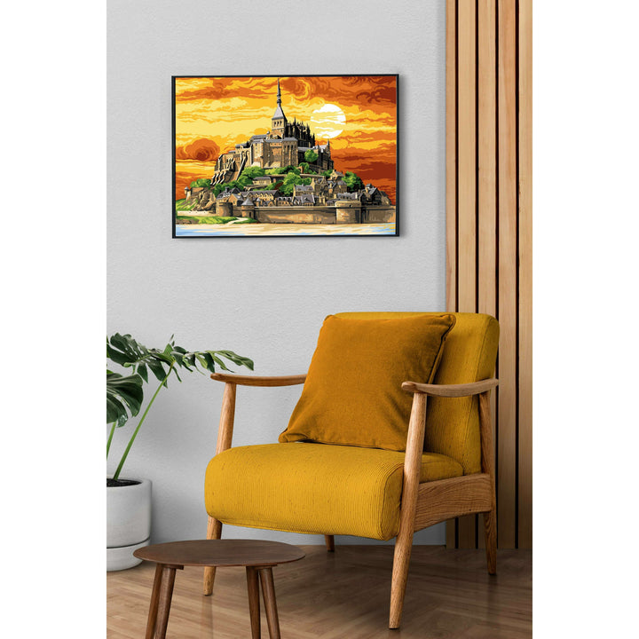 Needlepoint canvas for halfstitch without yarn Canvas Mont Saint Michel SE929.605 Seg De Paris Printed Tapestry Canvas