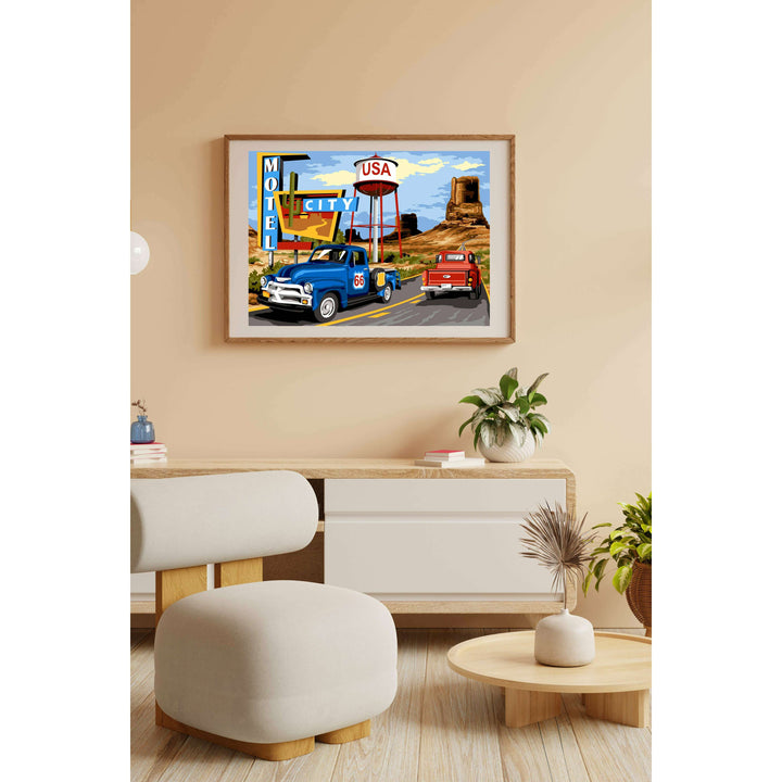 Needlepoint canvas for halfstitch without yarn Canvas Motel 66 SE929.714 Seg De Paris Printed Tapestry Canvas