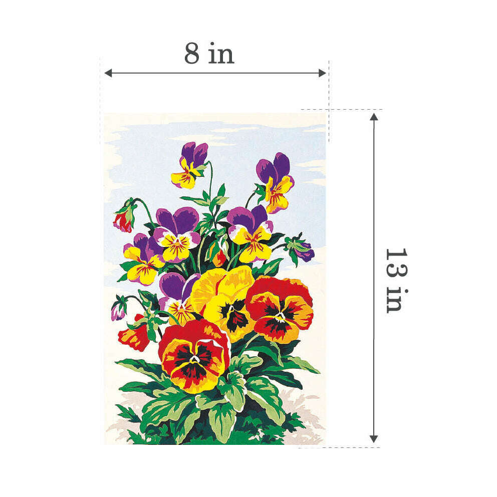 Needlepoint canvas for halfstitch without yarn Canvas Pansies SEU928.224 Seg De Paris Printed Tapestry Canvas