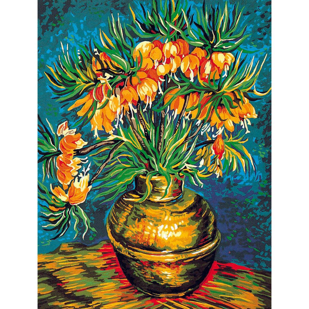 Needlepoint canvas for halfstitch without yarn Canvas The Fritillaries SE981.108 Seg De Paris Printed Tapestry Canvas