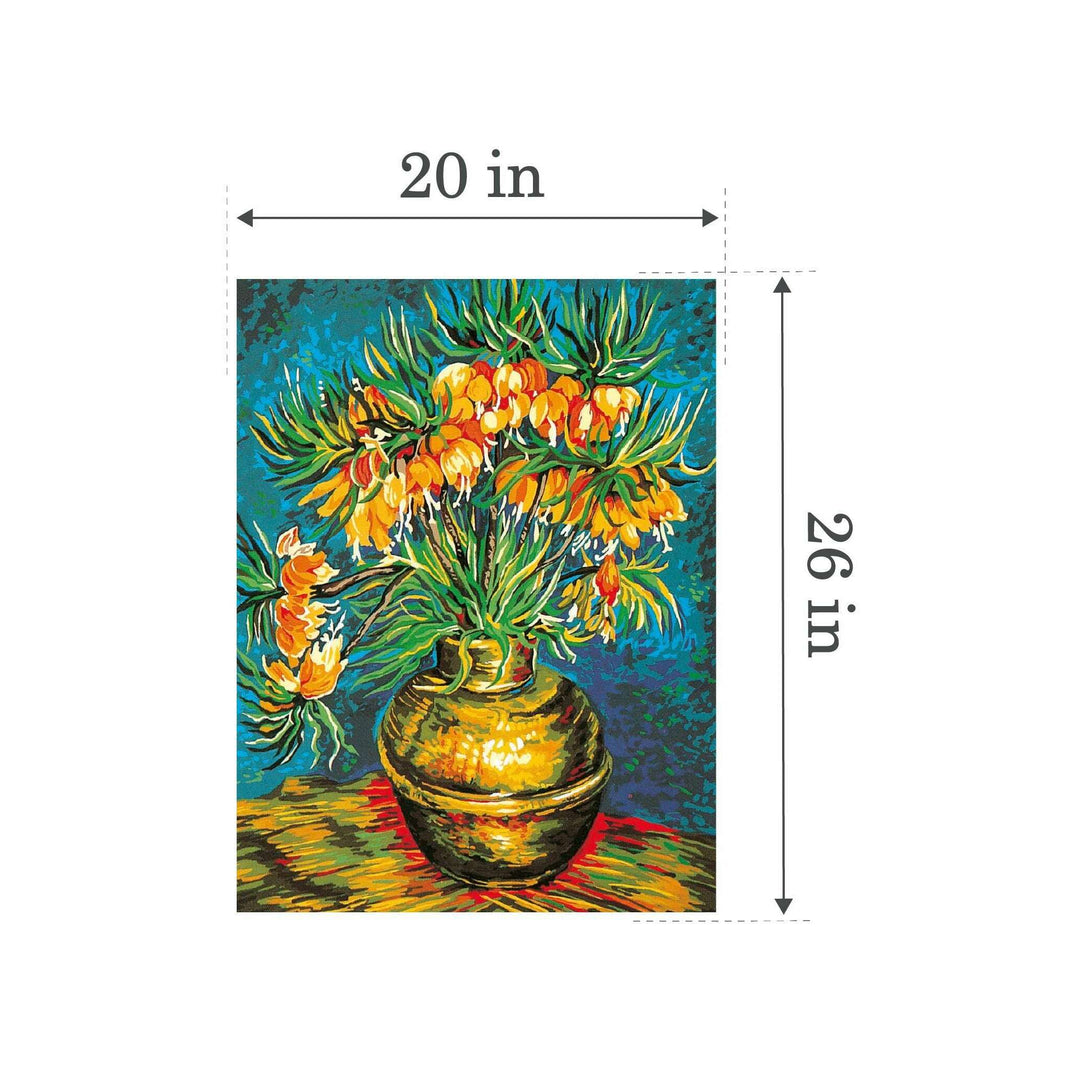 Needlepoint canvas for halfstitch without yarn Canvas The Fritillaries SE981.108 Seg De Paris Printed Tapestry Canvas