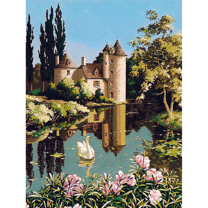 Needlepoint canvas for halfstitch without yarn Canvas The Old Manor SE981.94 Seg De Paris Printed Tapestry Canvas