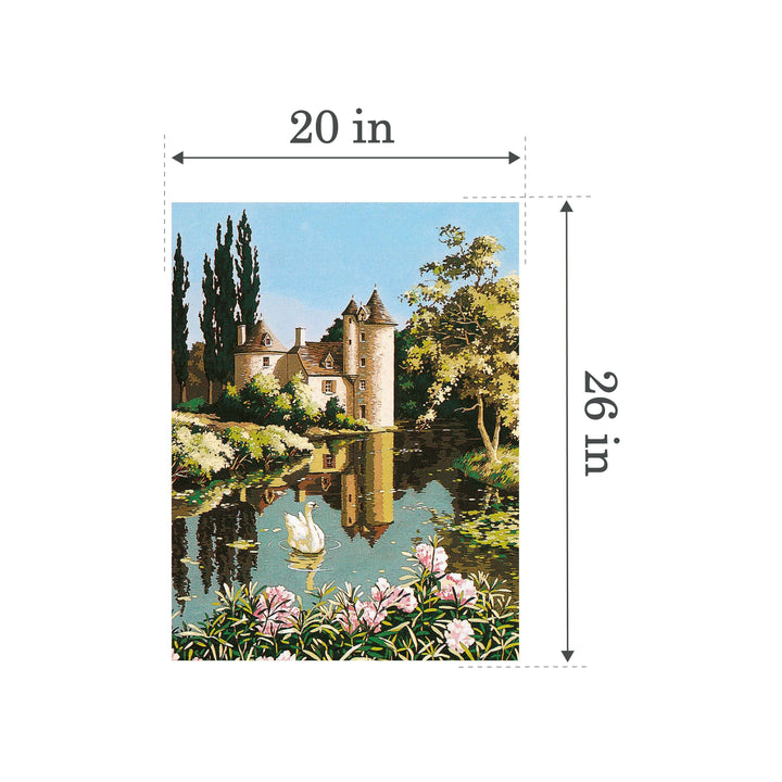 Needlepoint canvas for halfstitch without yarn Canvas The Old Manor SE981.94 Seg De Paris Printed Tapestry Canvas