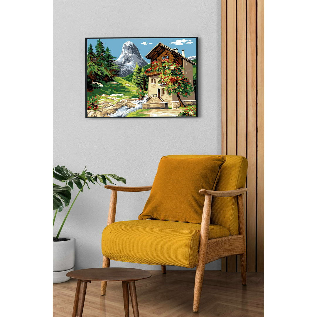 Needlepoint canvas for halfstitch without yarn Canvas The Peaks SE929.467 Seg De Paris Printed Tapestry Canvas