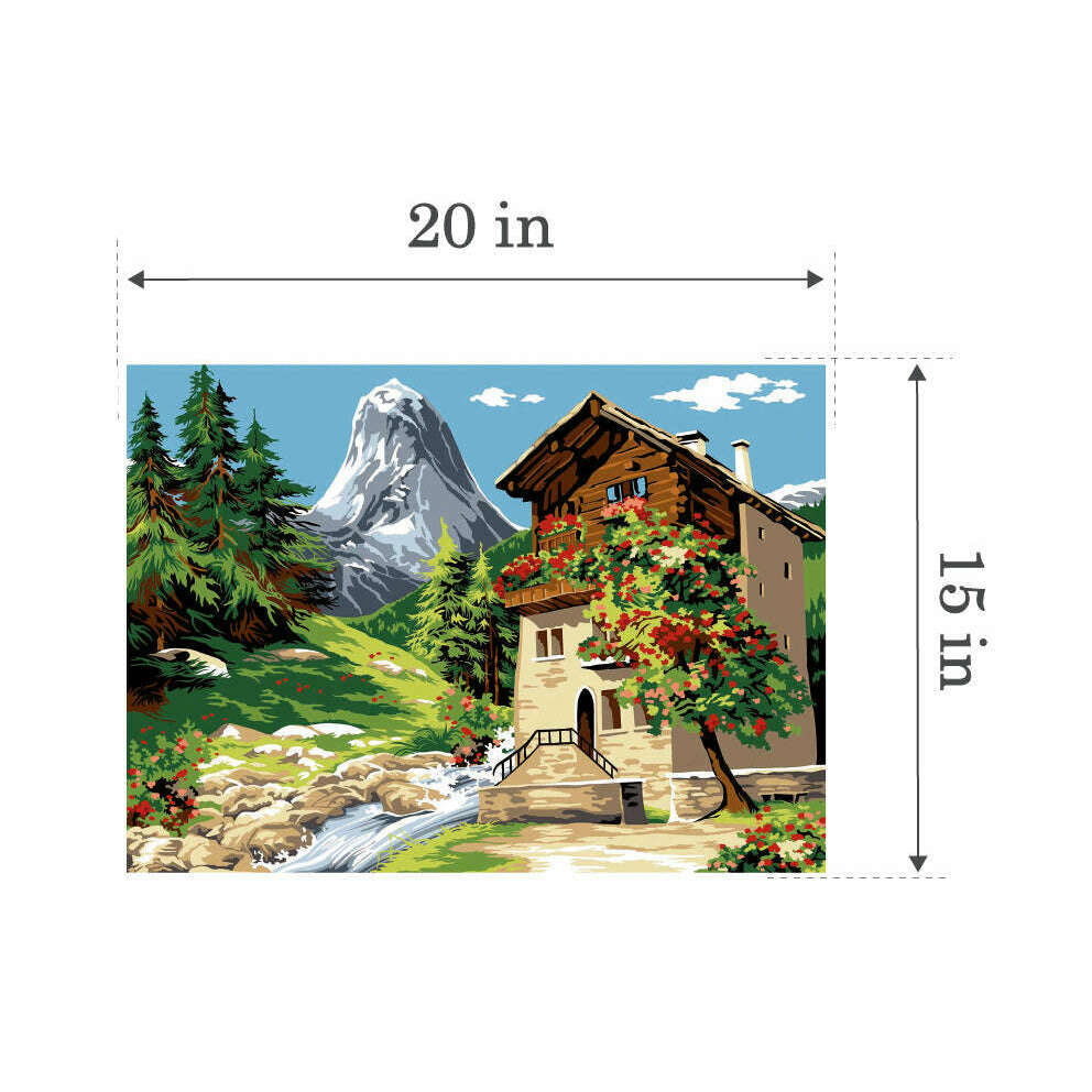 Needlepoint canvas for halfstitch without yarn Canvas The Peaks SE929.467 Seg De Paris Printed Tapestry Canvas