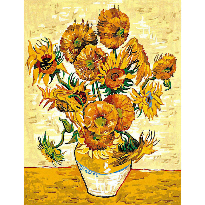 Needlepoint canvas for halfstitch without yarn Canvas The Sunflowers SE981.109 Seg De Paris Printed Tapestry Canvas