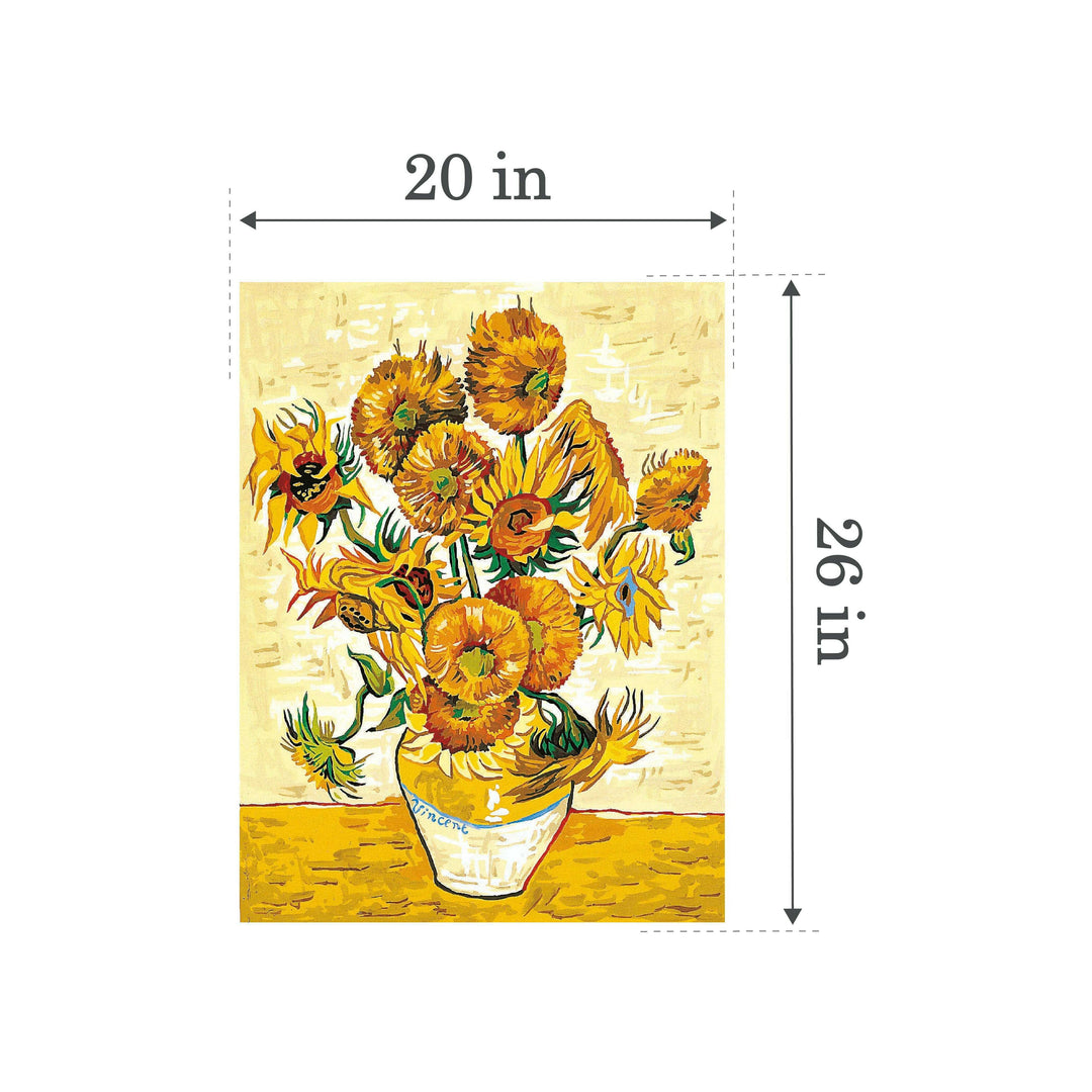 Needlepoint canvas for halfstitch without yarn Canvas The Sunflowers SE981.109 Seg De Paris Printed Tapestry Canvas