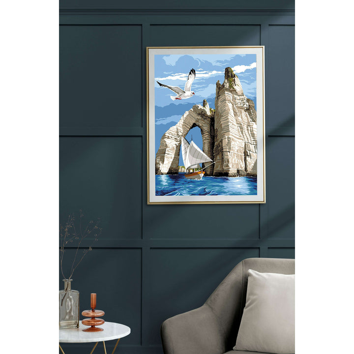 Needlepoint canvas for halfstitch without yarn Etretat Sail SE929.629 Seg De Paris Printed Tapestry Canvas