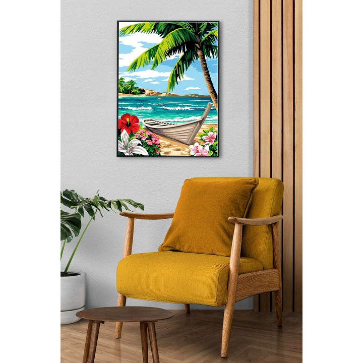 Needlepoint canvas for halfstitch without yarn Exotic Wave SE929.724 Seg De Paris Printed Tapestry Canvas