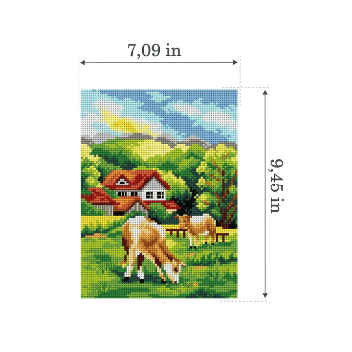 Needlepoint canvas for halfstitch without yarn Grassland 2635F - Printed Tapestry Canvas