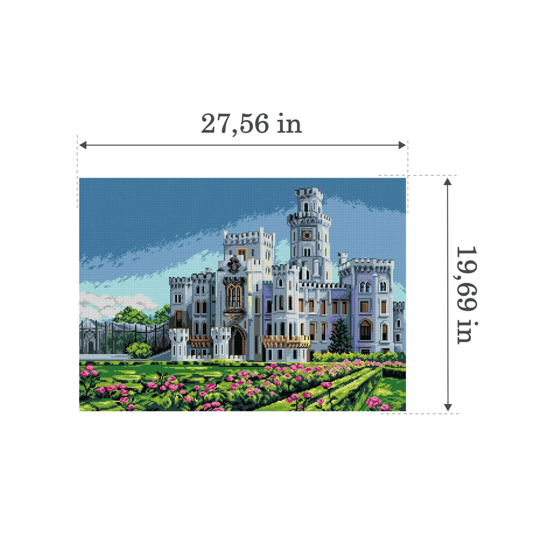 Needlepoint canvas for halfstitch without yarn Hluboka Castle 2992R