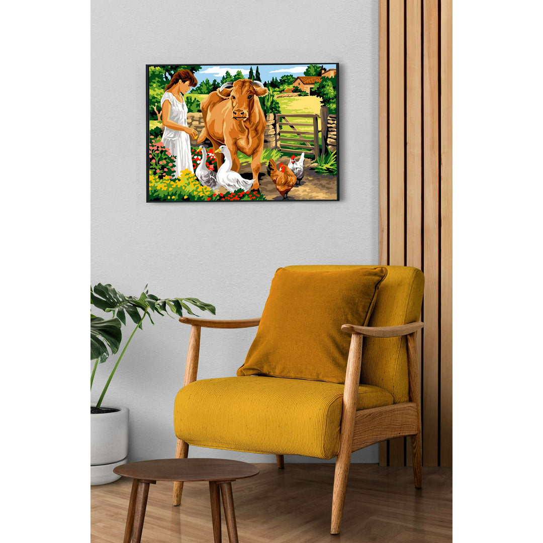 Needlepoint canvas for halfstitch without yarn In The Enclosure SE929.719 Seg De Paris Printed Tapestry Canvas