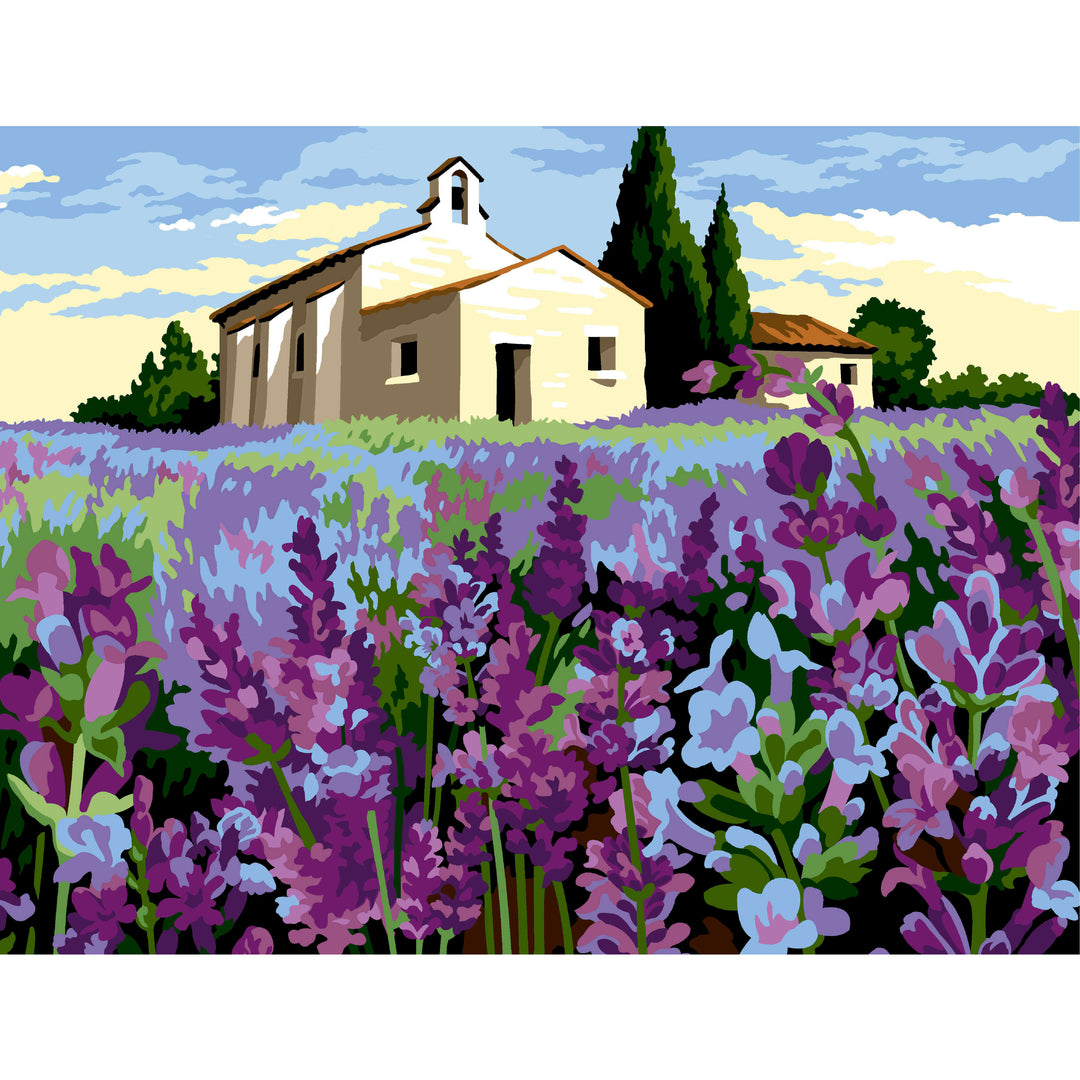 Needlepoint canvas for halfstitch without yarn In The Lavenders MRC15253 Margot de Paris Printed Tapestry Canvas