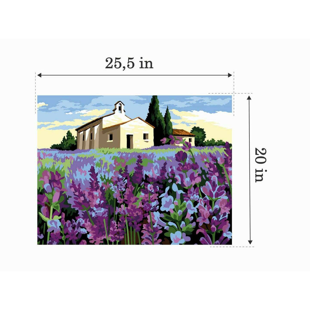 Needlepoint canvas for halfstitch without yarn In The Lavenders MRC15253 Margot de Paris Printed Tapestry Canvas