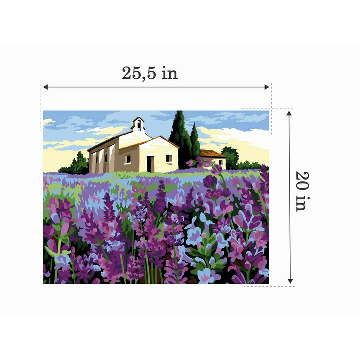 Needlepoint canvas for halfstitch without yarn In The Lavenders MRC15253 Margot de Paris Printed Tapestry Canvas