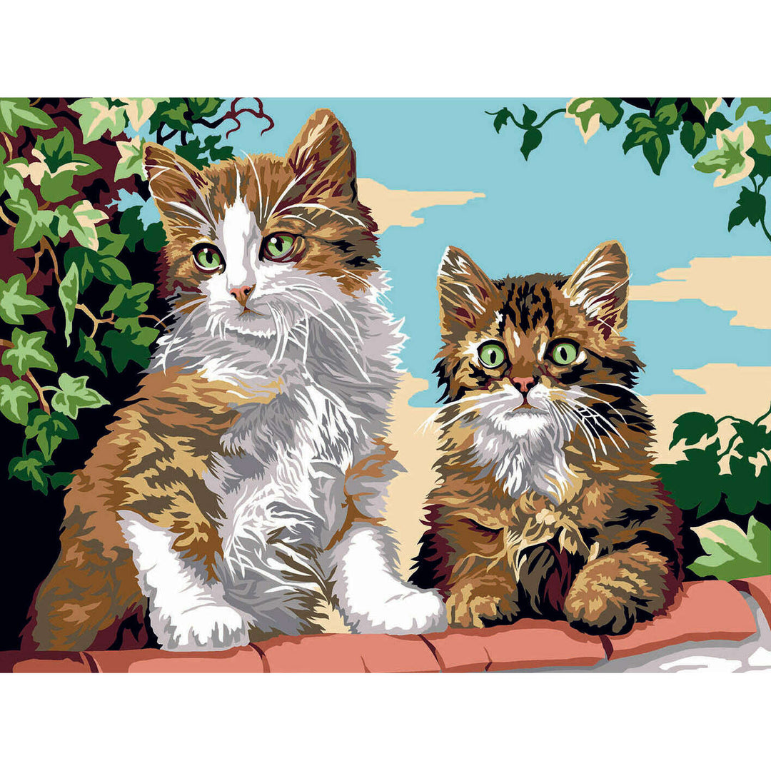 Needlepoint canvas for halfstitch without yarn Kittens Make the Wall SE926.199 Seg De Paris Printed Tapestry Canvas