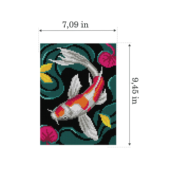 Needlepoint canvas for halfstitch without yarn Koi Carp 3188F