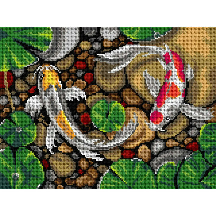 Needlepoint canvas for halfstitch without yarn Koi Carps 3006J