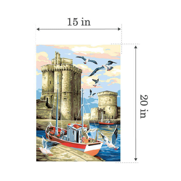Needlepoint canvas for halfstitch without yarn La Rochelle SE929.389 Seg De Paris Printed Tapestry Canvas