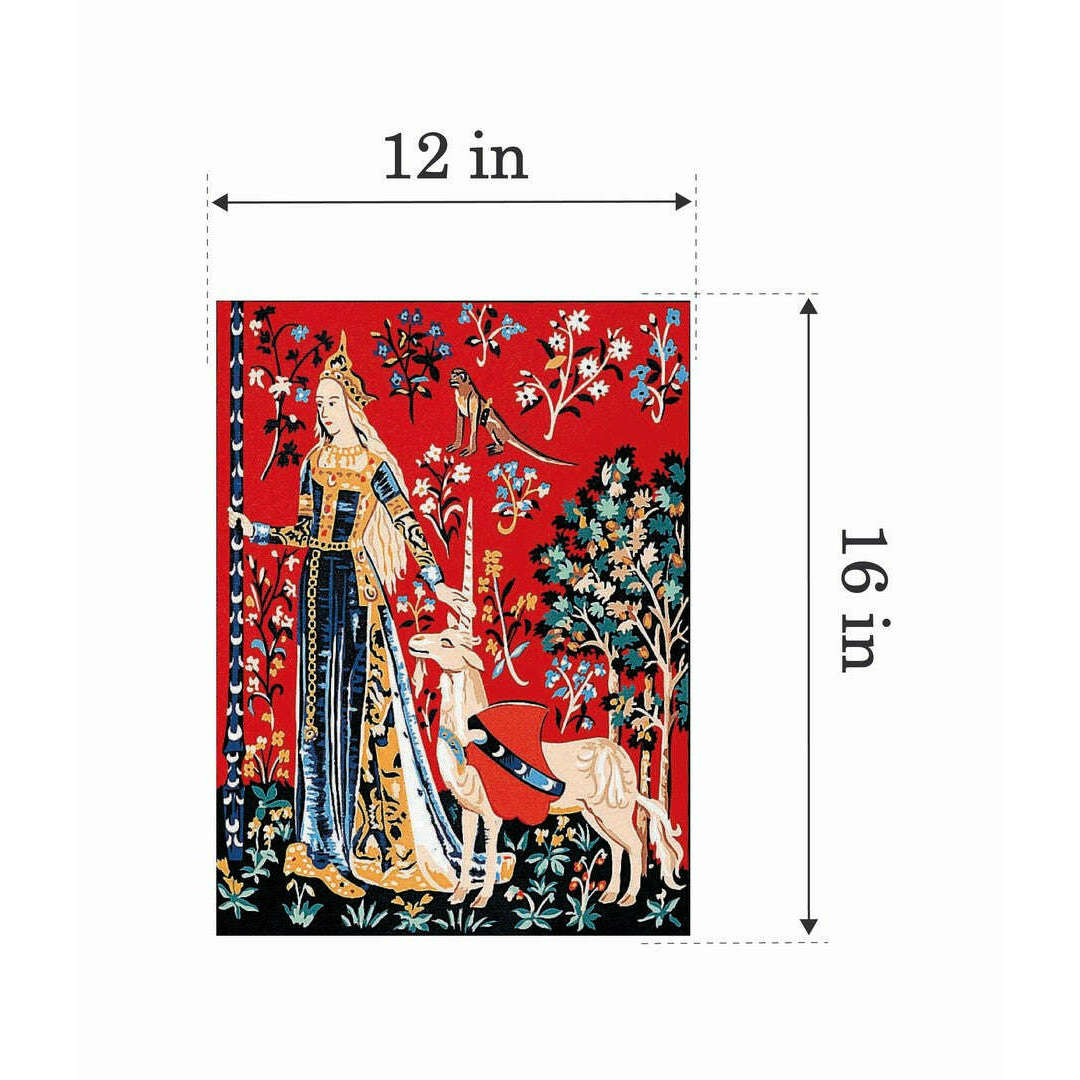 Needlepoint canvas for halfstitch without yarn Lady Unicorn Touch MRC1531136 Margot de Paris Printed Tapestry Canvas