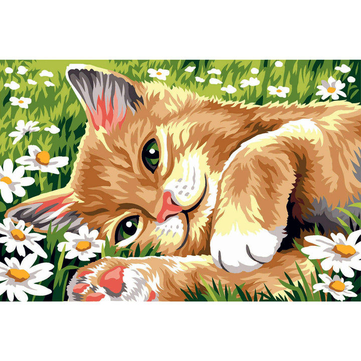 Needlepoint canvas for halfstitch without yarn Laying in the Grass SEU928.372 Seg De Paris Printed Tapestry Canvas