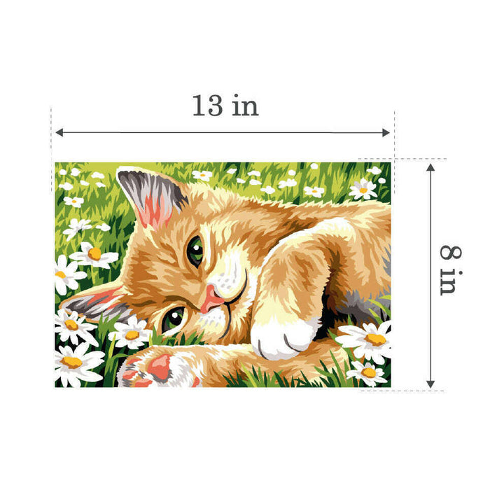 Needlepoint canvas for halfstitch without yarn Laying in the Grass SEU928.372 Seg De Paris Printed Tapestry Canvas
