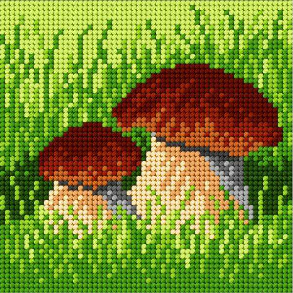 Needlepoint canvas for halfstitch without yarn Mushrooms 1838D - Printed Tapestry Canvas