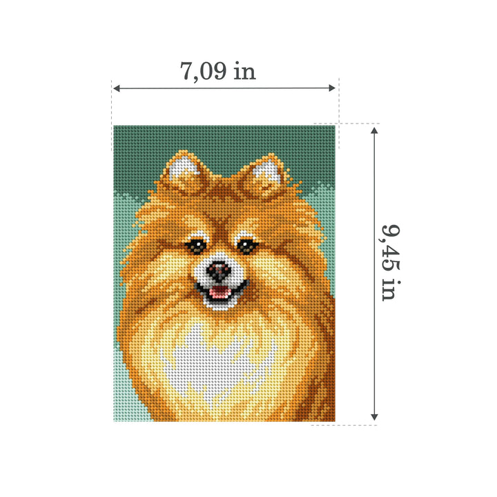 Needlepoint canvas for halfstitch without yarn Pomeranian 3332F