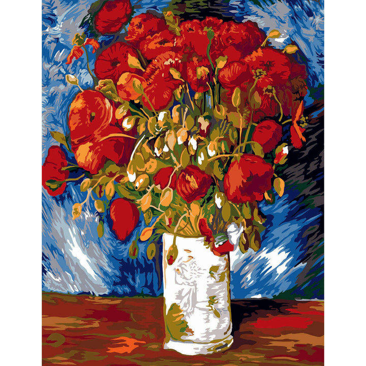 Needlepoint canvas for halfstitch without yarn Poppies By Vicent Van Gogh SE981.164 Seg De Paris Printed Tapestry Canvas
