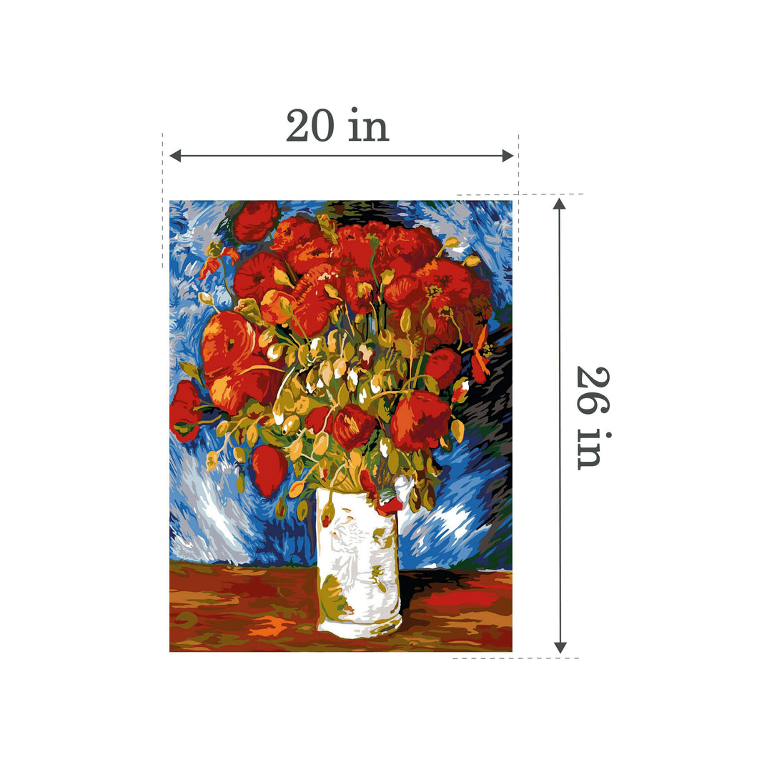 Needlepoint canvas for halfstitch without yarn Poppies By Vicent Van Gogh SE981.164 Seg De Paris Printed Tapestry Canvas