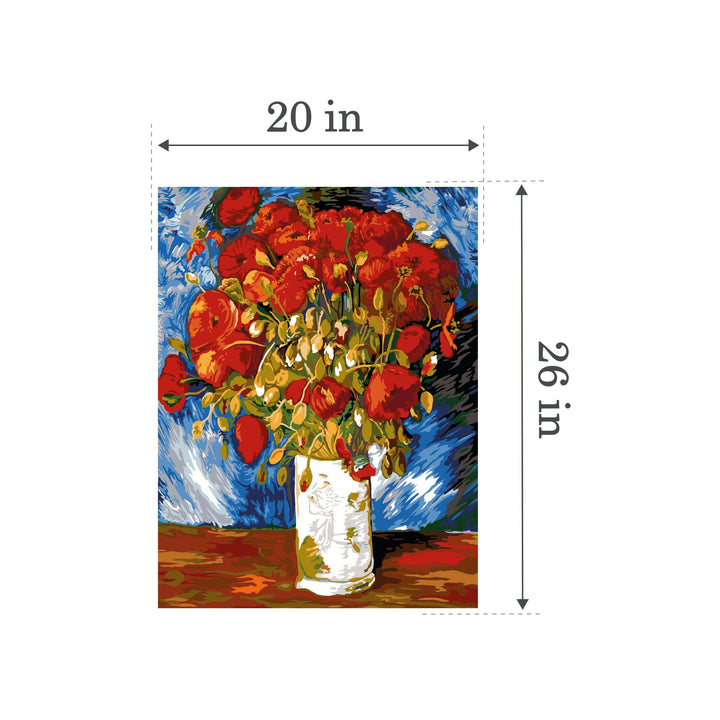Needlepoint canvas for halfstitch without yarn Poppies By Vicent Van Gogh SE981.164 Seg De Paris Printed Tapestry Canvas